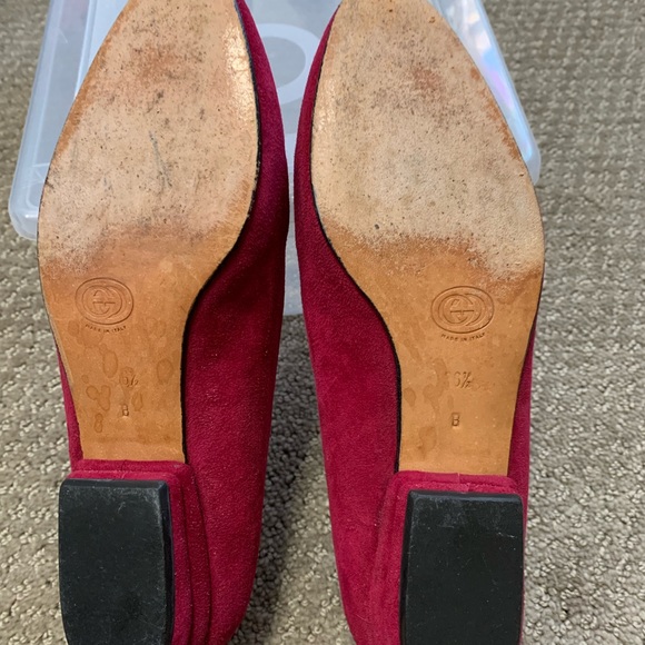 Red suede gucci loafers - Picture 7 of 8